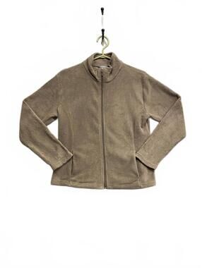 Mark's and Spencer Women's Brown Full-Zip Fleece Jacket Size 12